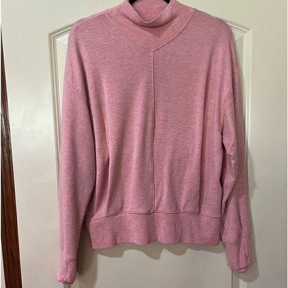 ATHLETA Apollo Crewneck Sweatshirt Conch Heathered Pink Women’s Size XS - Picture 4 of 11